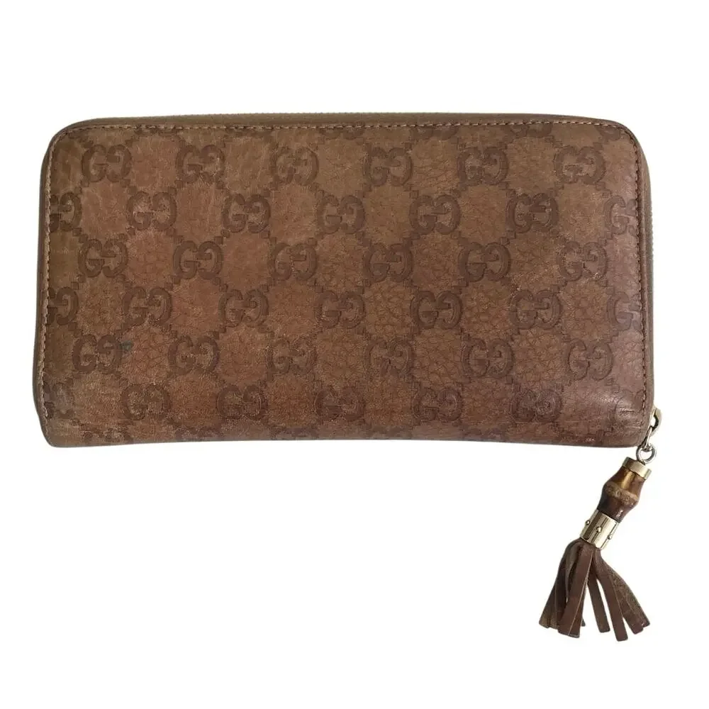 Gucci tassle brown OLD LIBECCIO GG leather organizer wallet - Picture 13 of 16